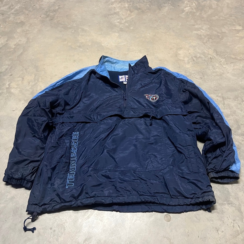 Vintage Logo Athletic Tennessee Titans NFL Windbreaker Navy XL Q510A Pullover